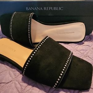 Banana Republic NIB Studded Suede Slides